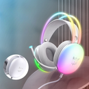 Headset Gamer Fone de ouvido Gamer iluminação LED RGB Branco Para PC Notebook Computador PS4 X-ONE